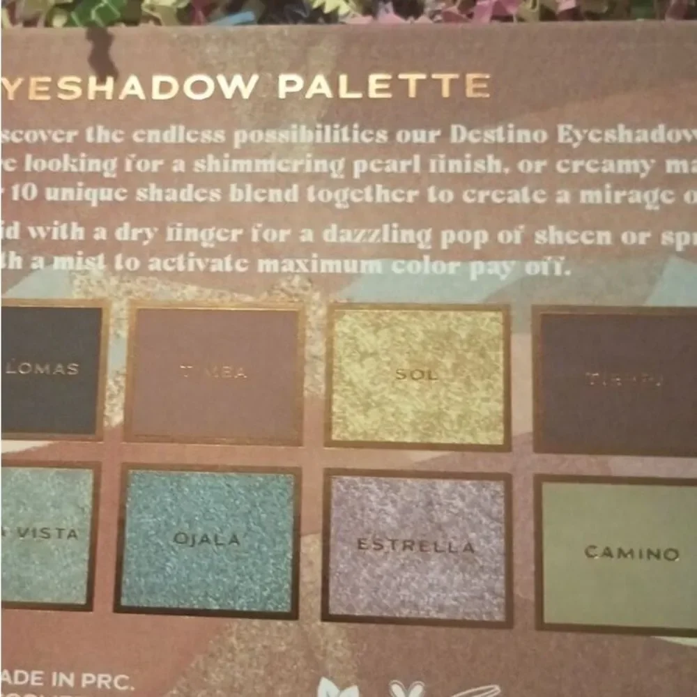 Alamar Destino Eyeshadow Palette 10 Shades Neutral Glam Makeup Full Size NEW